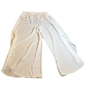 Freshwater White Side Slit Pants XL (16-18) NWT Pull-On Elastic Waist Wide Leg